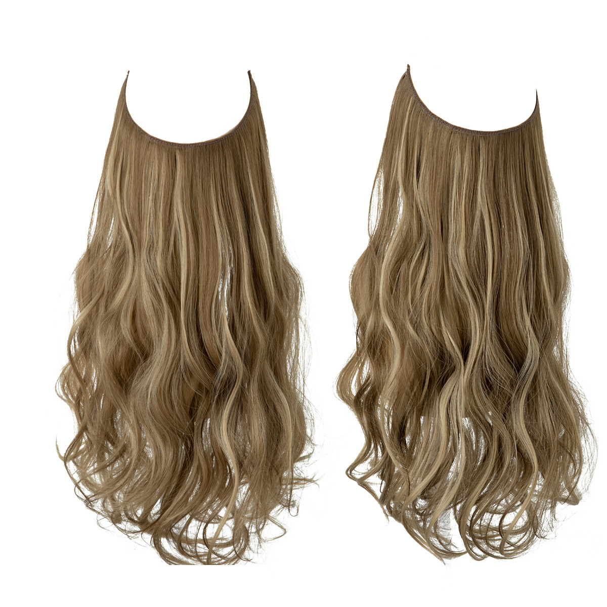 Invisible Natural Long Curling Wigs - Women's U-Shaped Thickening Hair