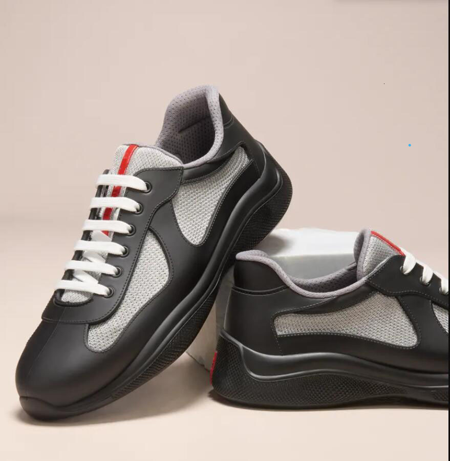 Rubber America cup trainer sneaker Mens casual shoes low top outdoor walk run shoes Men Trainers Black White Red Mesh Breathable Sneakers 38-46Box