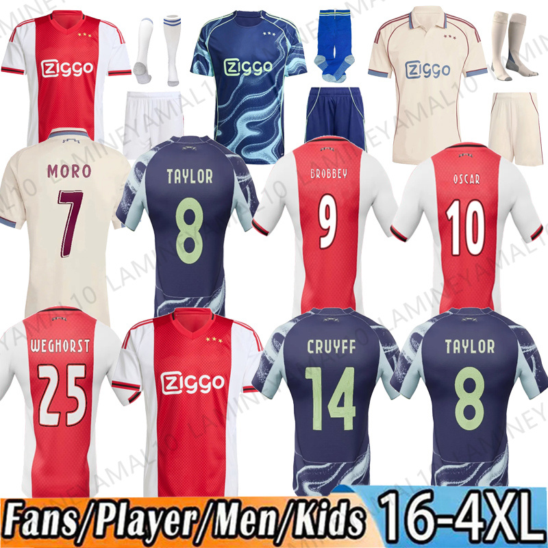 25 26 Ajak jersey125th Anniversary Soccer Jerseys Kids Kit 2025 2026 BERGWIJN Home Away 3rd Fourth Football Shirts ajaax AKPOM TAYLOR CRUYFF BERGHUIS