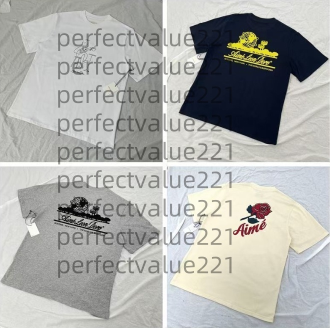 Designer T Shirt Fun Printing Leons Dore Loose Casual Cotton Short Sleeve Couple Summer Retro Shirt Graffiti Dark Blue Dark Green French Grey Bx size s-xl