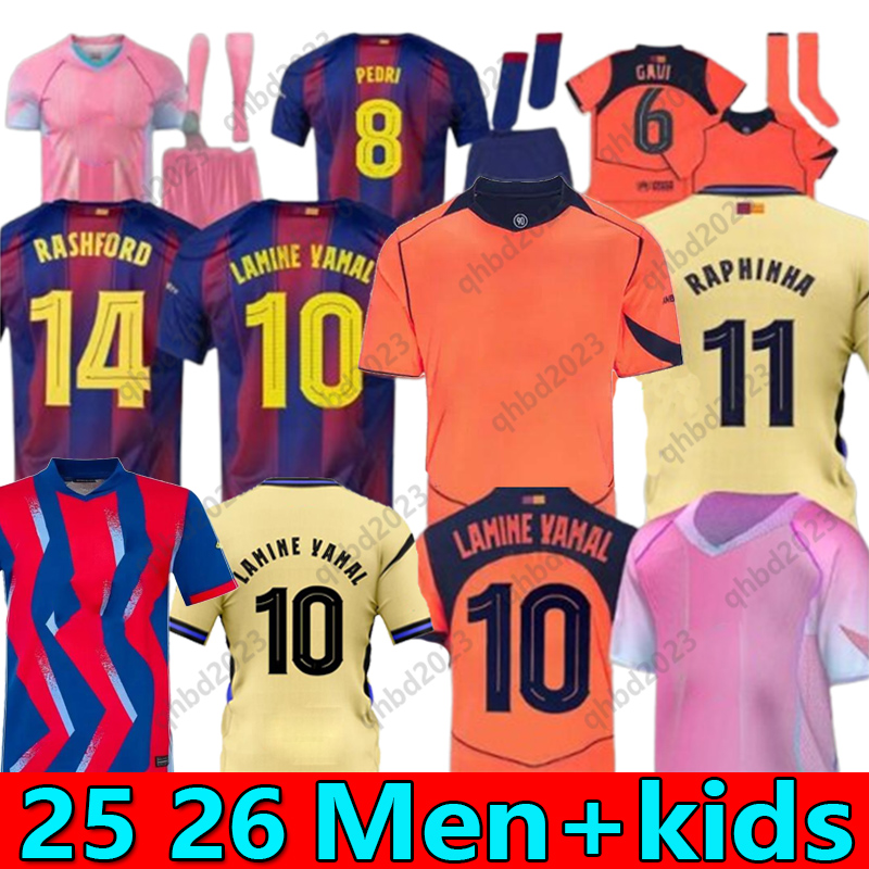 16- 4XL 25 26 LAMINE YAMAL RAPHINHA RASHFORD Home Away Third soccer jersey 2025 2026 camiseta de futbol LEWANDOWSKI PEDRI KOUNDE kids kit football shirt tops