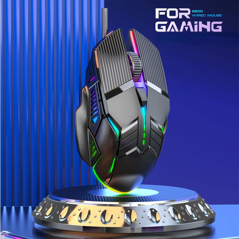 3200DPI Ergonomic Wired Gaming Mouse USB RGB Mause Gamer 6 Button LED Silent Mice for PC Laptop Computer 250729