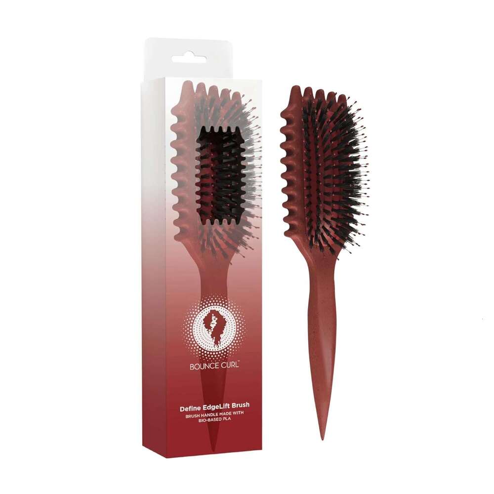 Bounce Curl Define EdgeLift Brush, 5-in-1 Tool for Effortlessly Defined Curls, Waves & Coils, Reduces Frizz - Brick Red