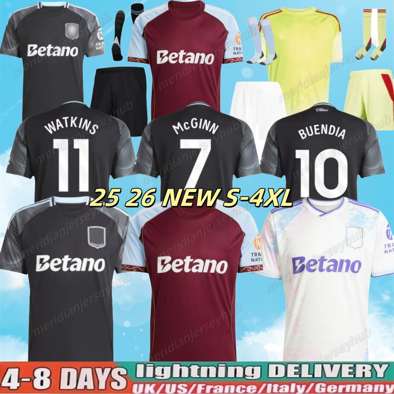 XXXL 4XL Mens top 25 26 Aston goalkeeper BAILEY MALEN soccer jersey home away third 2025 2026 villa McGINN ONANA WATKINS KONSA MARTINEZ Men kids kit football shirt set