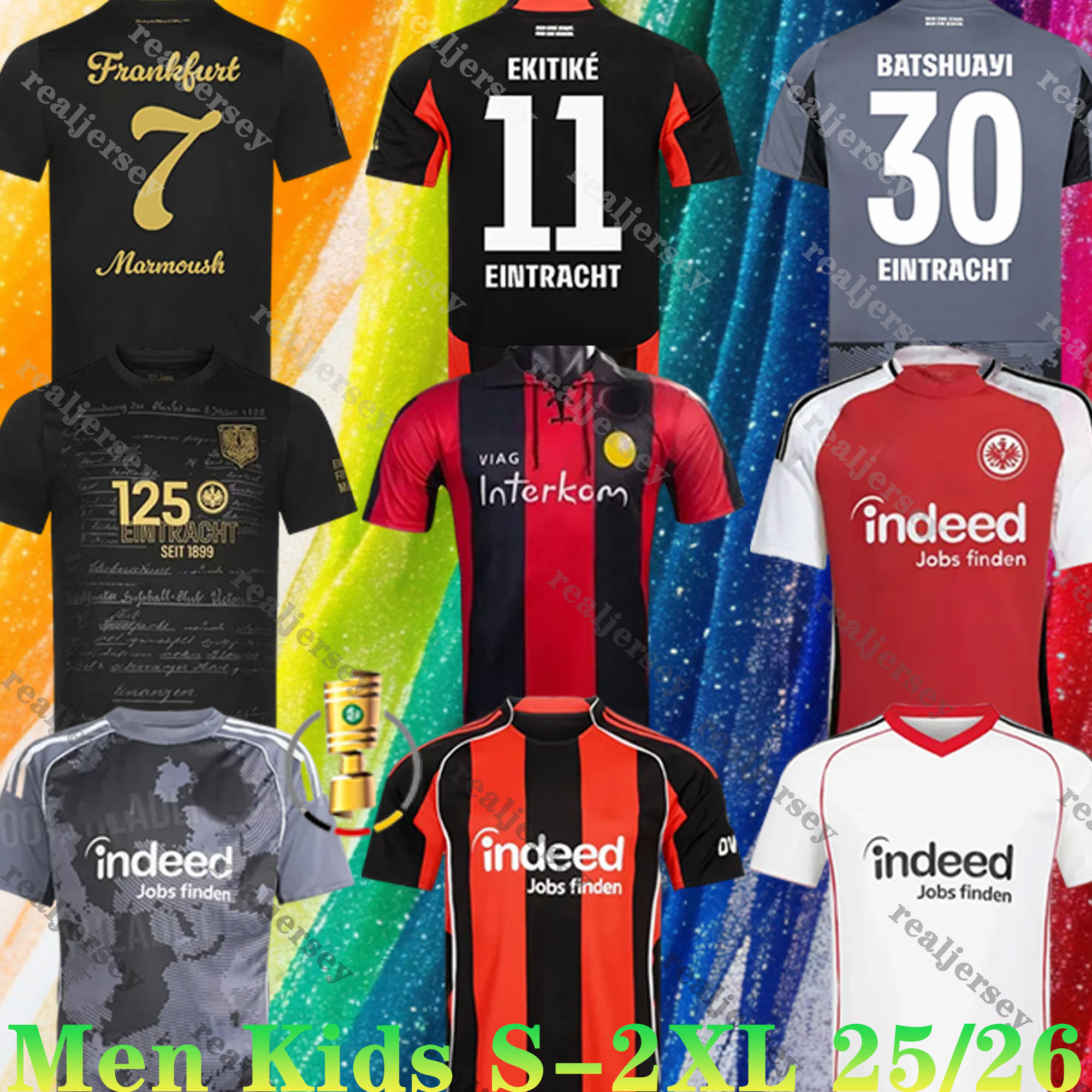 2025 Eintracht Frankfurt Soccer Jerseys Retro 99 EKITIKE MARMOUSH M.GOTZE KNAUFF SKHIRI KOCH HINTEREGGER DAHOUD 125 year anniversary 26 football Shirt Men KIDS kits