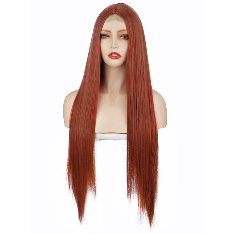 360 Lace Front Straight Human Hair Wig Brazilian 32 Inch Synthetic Front Closure Wig for Women j6
