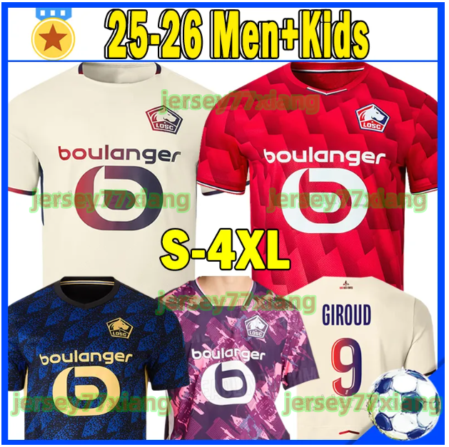 XXXL 4XL 25 26 Lille OSC Soccer Jerseys J.DAVID E.ZHEGROVA 2025 2026 FERNANDEZ HARALDSSON MUKAU CABELLA AKPOM SAHRAOUI GOMES ANDRE GOMES ANDRE Men Uniforms Kids Kits