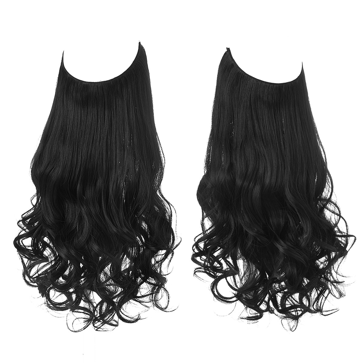 Invisible Natural Long Curling Wigs - Women's U-Shaped Thickening Hair