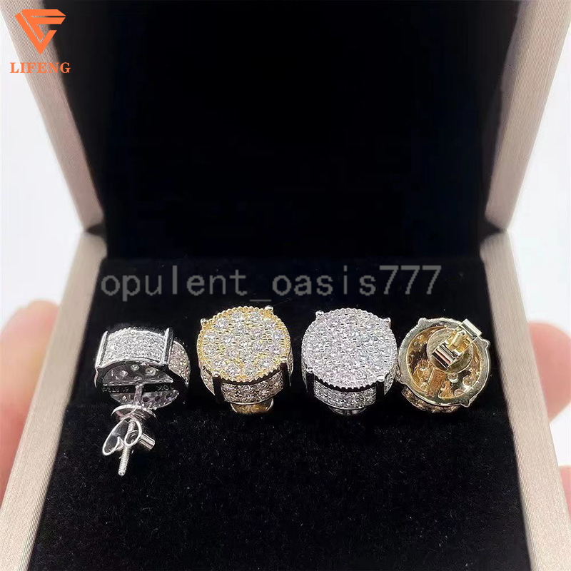 Lifeng Jewelry Moissanite Luxury Women Stud Earrings Customized VVS Moissanite Diamond 10K Solid Gold Sterling Silver Earings