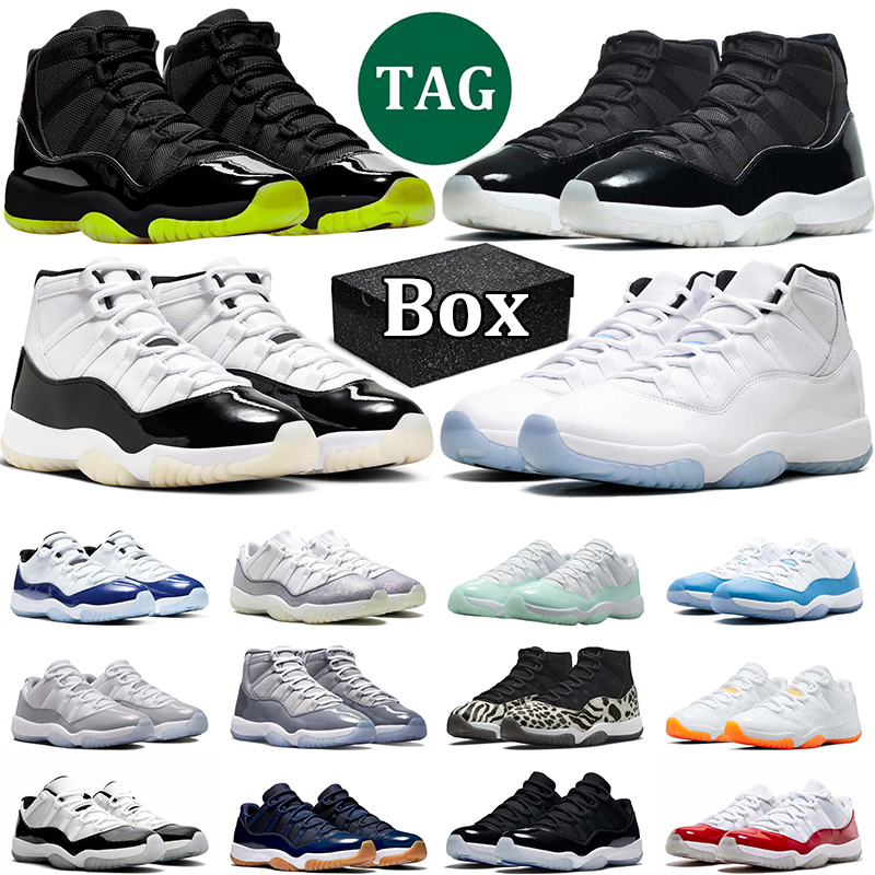 Designer Sneaker With Box 11s Basketball Shoes 11 for Men Women Grand Finale White Green Black Volt Space Jam Cement Grey Outdoor Sports Mens Trainers Sneakers