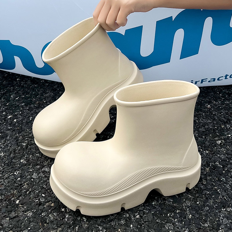 Spring and autumn fashion trends Outdoor canyoning thick-soled rain boots short-leg adult height-increasing rain boots and waterproof