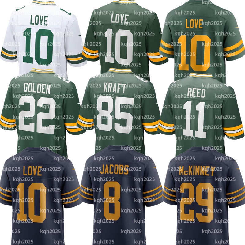 Matthew Golden Jordan Love Luke Musgrave Xavier McKinney Jayden Reed Nate Hobbs Brett Favre Aaron Banks Rashan Gary Reggie White Keisean Nixon Tom Football Jerseys