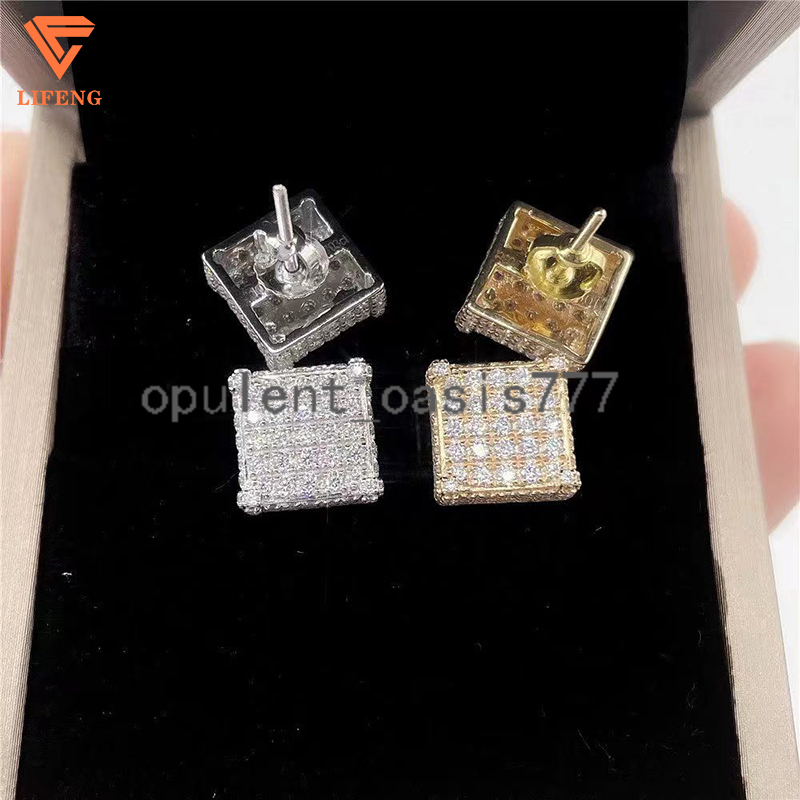 Lifeng Jewelry Moissanite Luxury Women Stud Earrings Customized VVS Moissanite Diamond 10K Solid Gold Sterling Silver Earings