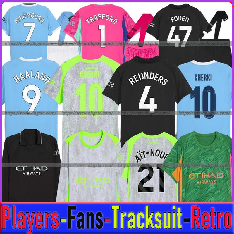 man city 25 26 soccer jerseys FODEN HAALAND MARMOUSH DOKU KOVACIC GVARDIOL Reijnders man city Manchest er City football shirt men kids kits goalkeeper pink black