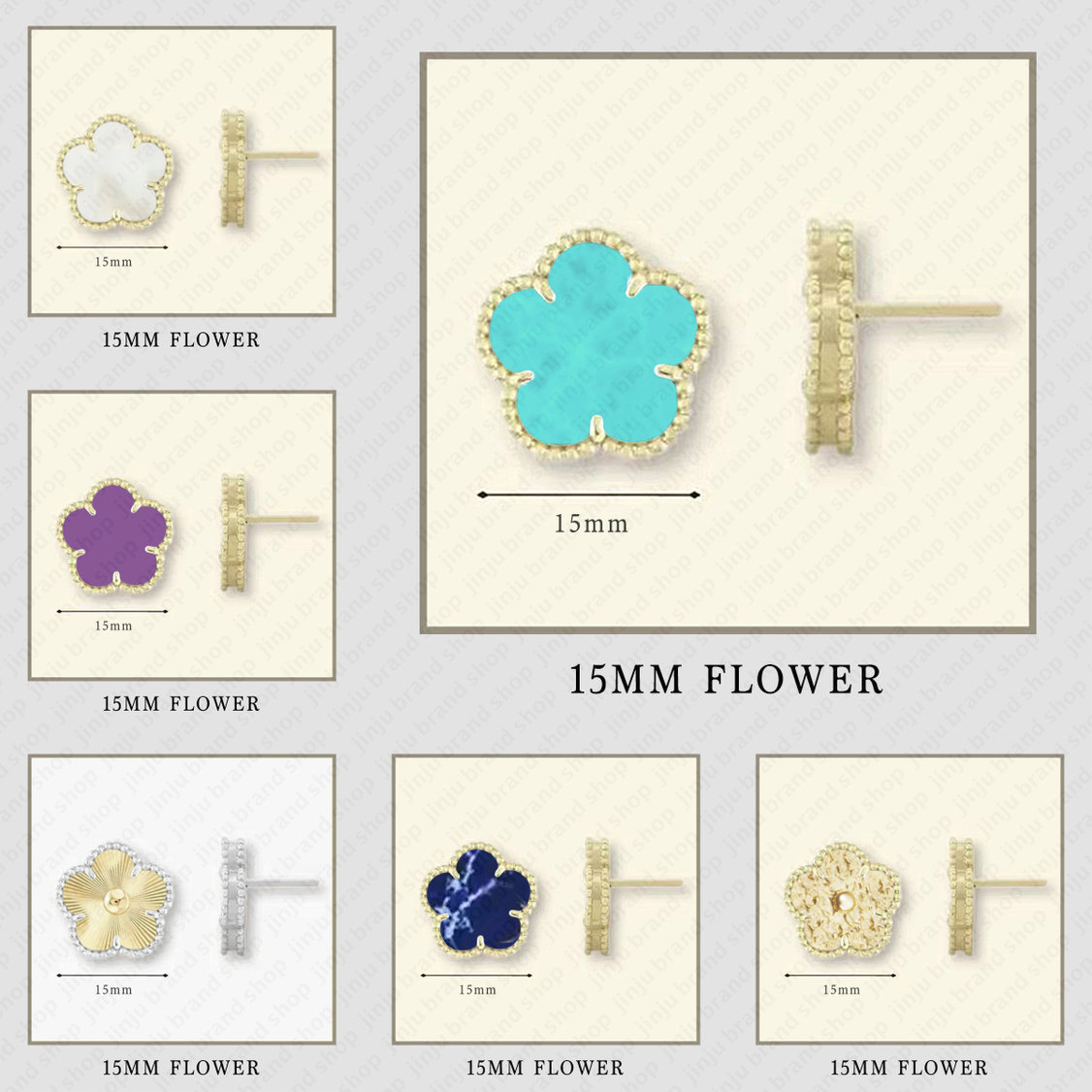 designer earrings luxury jewelry women 15mm clover earrings 925 Vintage 18k gold plated fashion flower earrings jewelry girls wedding gift party designet earring