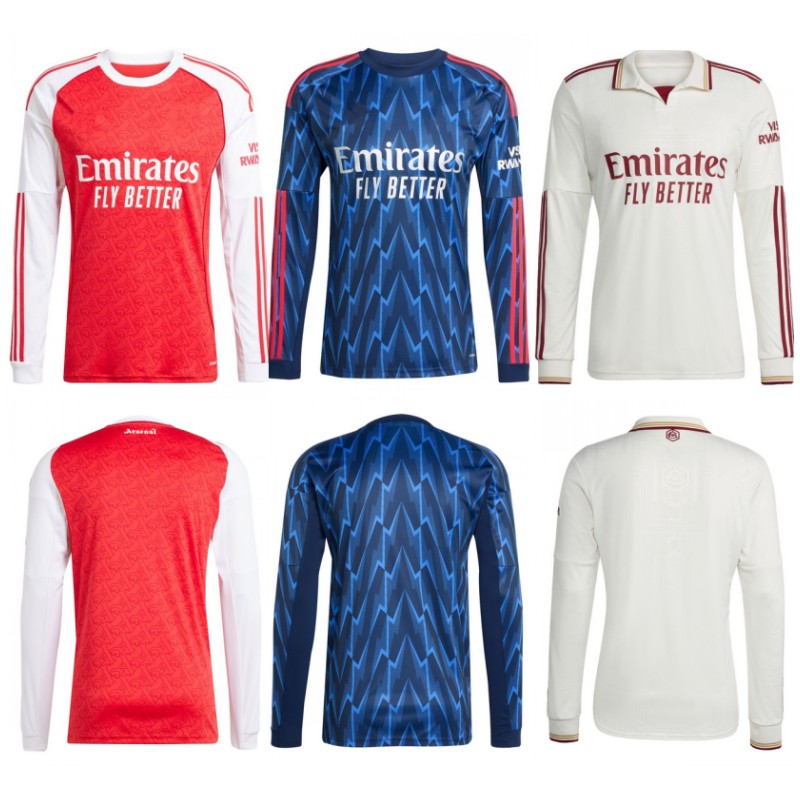 2025/26 Gunners GYOKERES Long Sleeve Soccer Jersey Mens NORGAARD ZUBIMENDI RICE G.JESUS SALIBA NWANERI HAVERTZ Shirt TROSSARD ODEGAARD SAKA MADUEKE Football kit