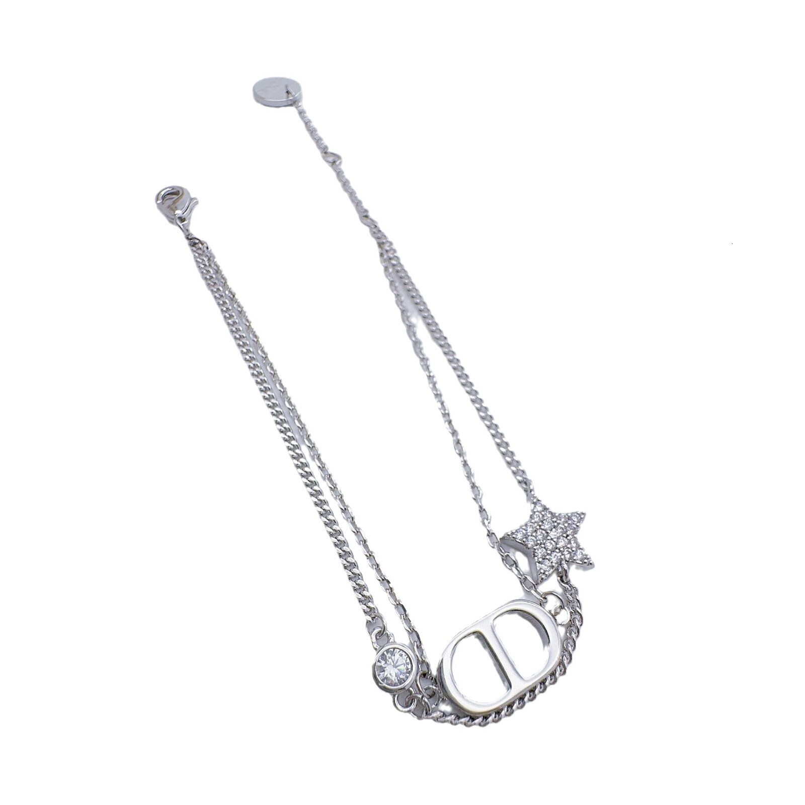 New Style High-End Bracelet Light Letter Pig Nose Star Inlaid Dia Double Layer Hand Jewelry