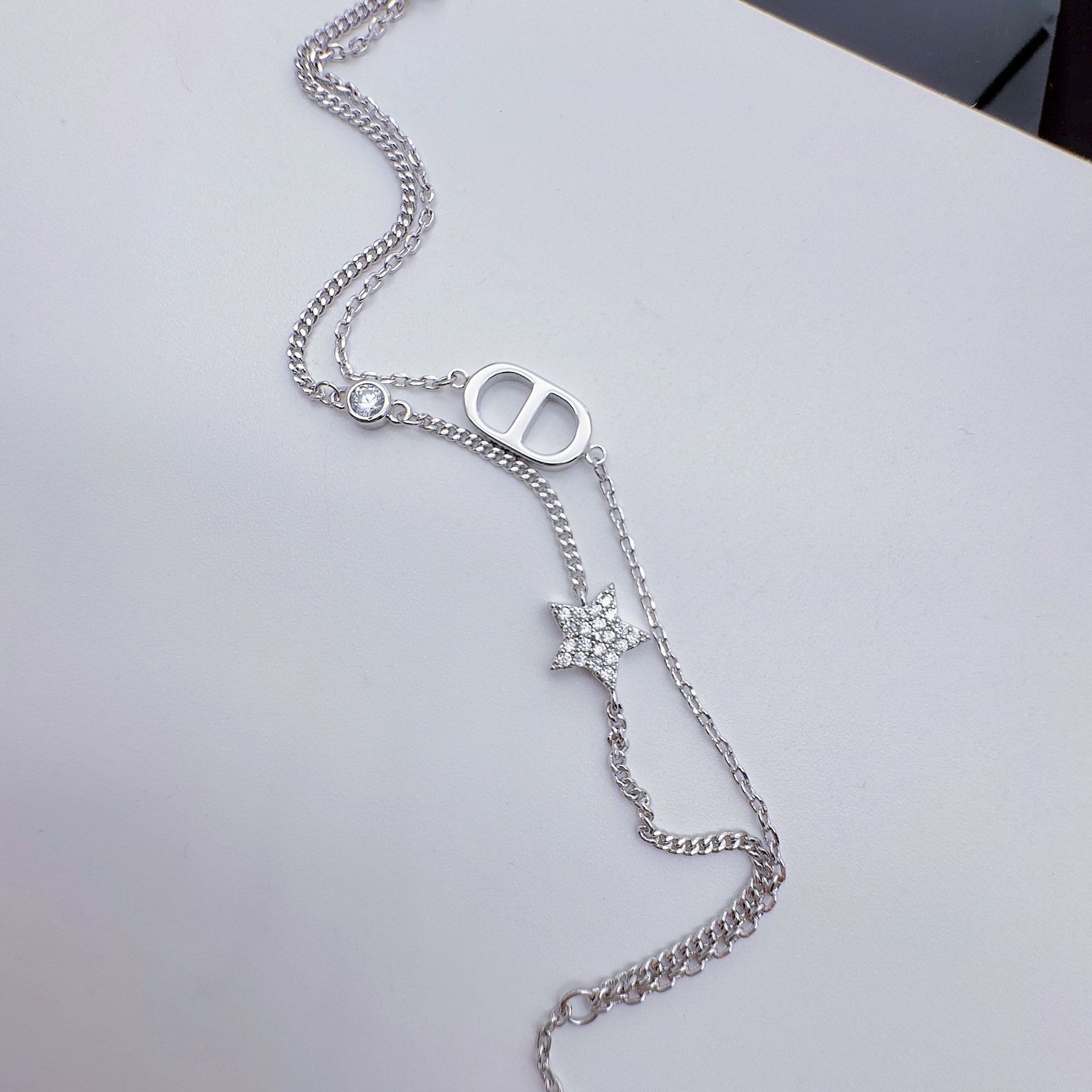 New Style High-End Bracelet Light Letter Pig Nose Star Inlaid Dia Double Layer Hand Jewelry