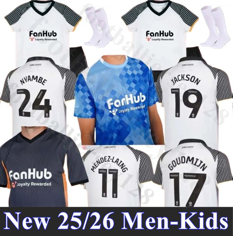 S-4XL 25 26 Derby County Home Away THIRD Kit Soccer Jersey 2025 2026 Men Kids Fans COLLINS YATES OSBORN NYAMBE Tops Trikot Football Shirt