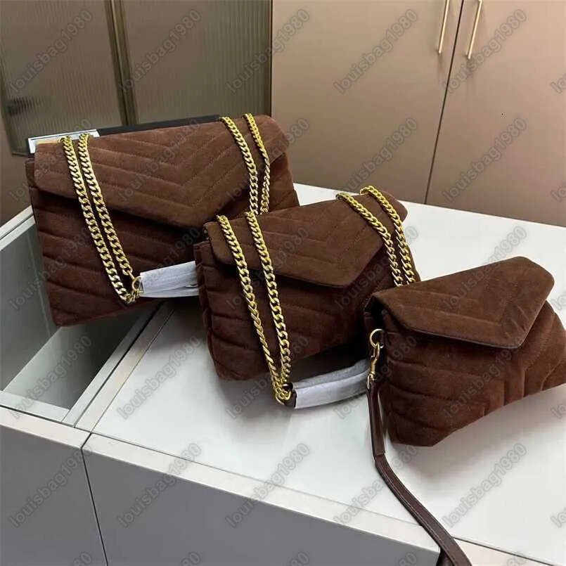 High Quality Totes Shoulder Bag Cross Body Bags Brown Suede Lady Chain Purses Designer Handbags Women Envelope Leather Underarm Clutch Wallets