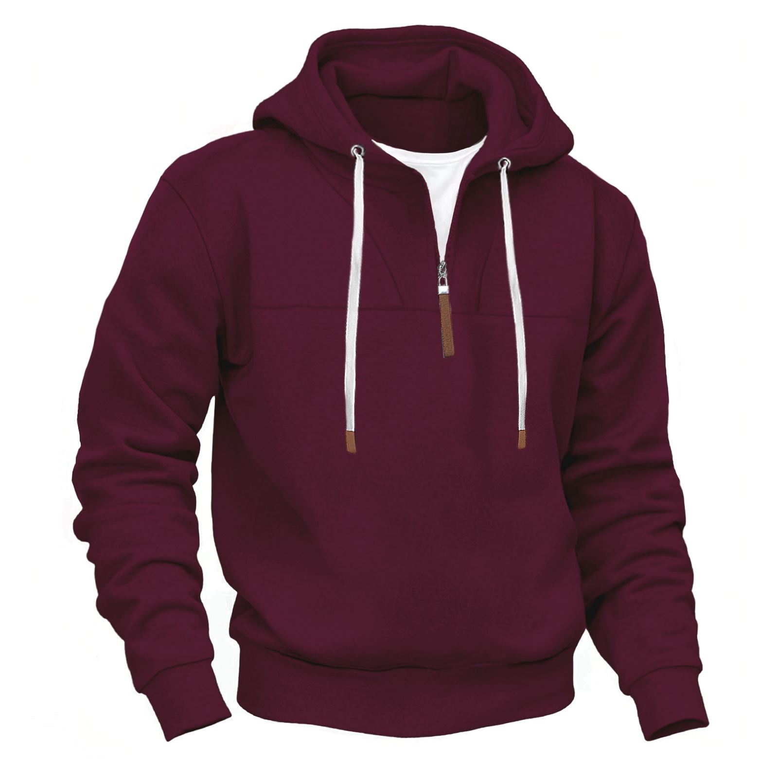 Designer hoodie Men's Brushed Thermal Half Zip Hoodie Unisex Oversized Streetwear Sweatshirt with Contrast Detail European Size S-3XL