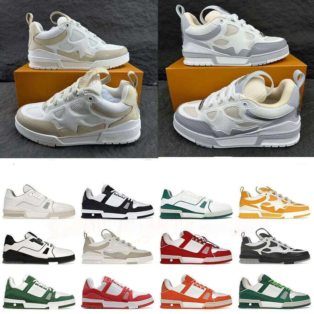 Skate Shoes Original packaging box Designer Trainers High Quality skate Sneakers Casual Fashion Running Lace-up Low-top Sports Breathable Black White With Box