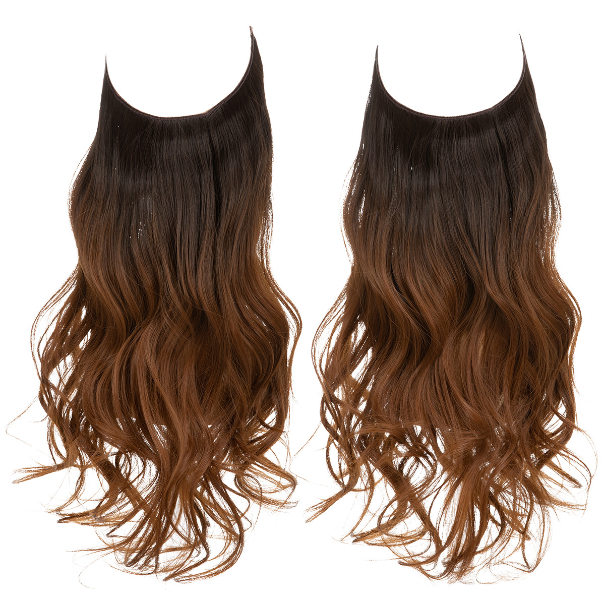 Invisible Natural Long Curling Wigs - Women's U-Shaped Thickening Hair