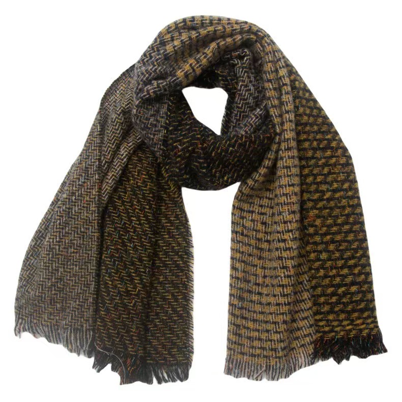 T1460 autumn and winter men and women's scarf splicing clip flower short beard hair scarf shawl