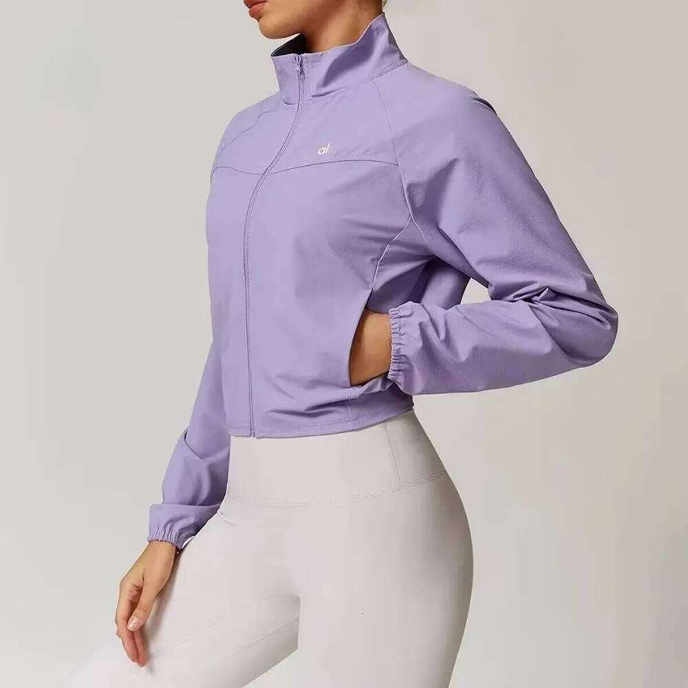 Yoga Quick-Drying Stand-Up Neck Sports Women's Thin Windproof Outdoor Running Fiess Long-Sleeved Yoga Jacket