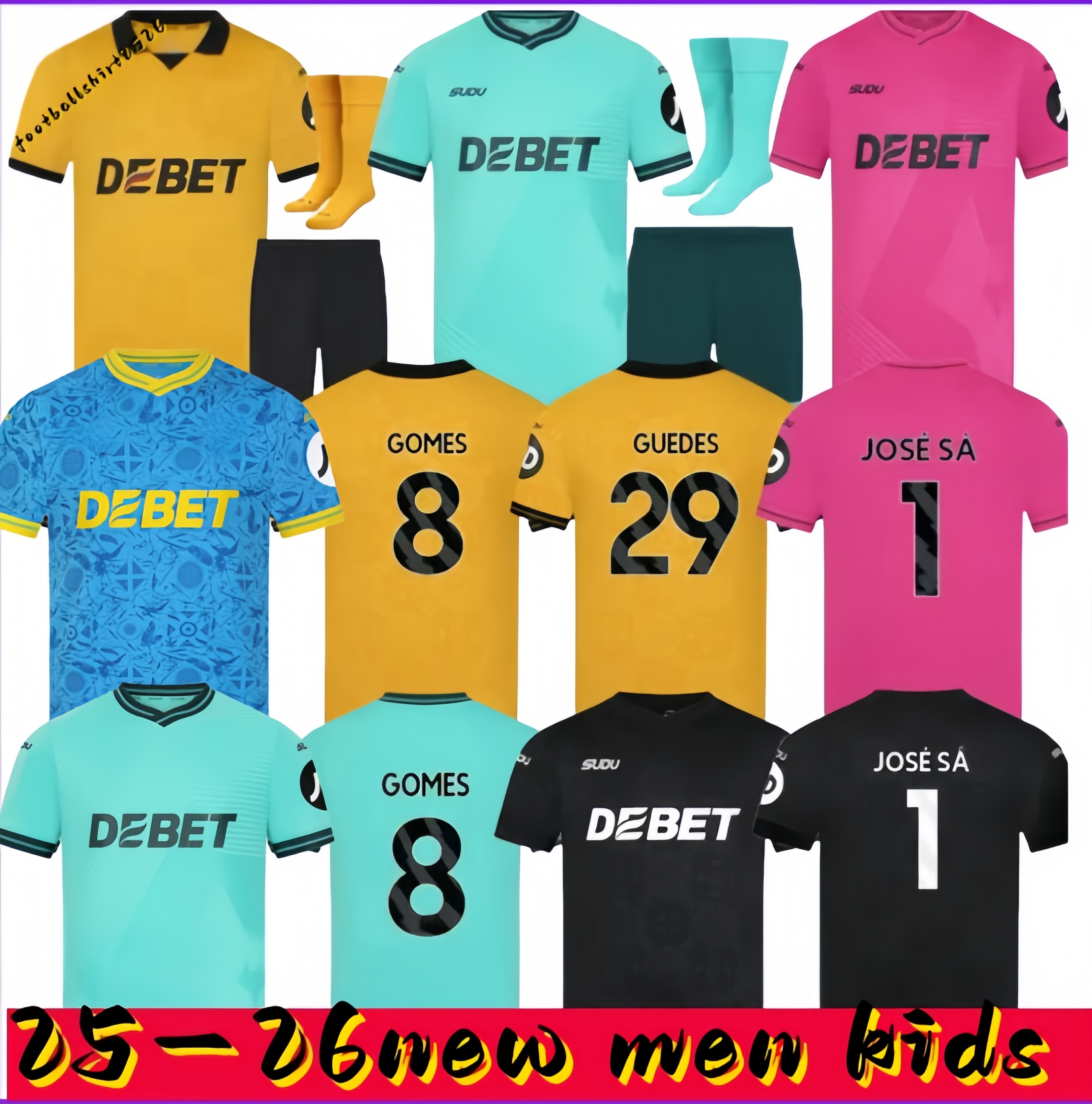 2025 2026new WoLvErHaMpToNes WoLvEs soccer jerseys NETO HEE CHAN CUNHA KALAJDZIC AIT-NOURI N.SEMEDO JOSE SA S.BUENO GOMES DAWSON SARABIA football shirts kids kits