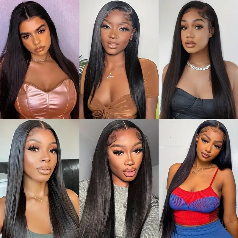 Natural Black Brazilian Wig for Women Front Lace Design, Long & Straight Hairstyle with Complete Head Covering.