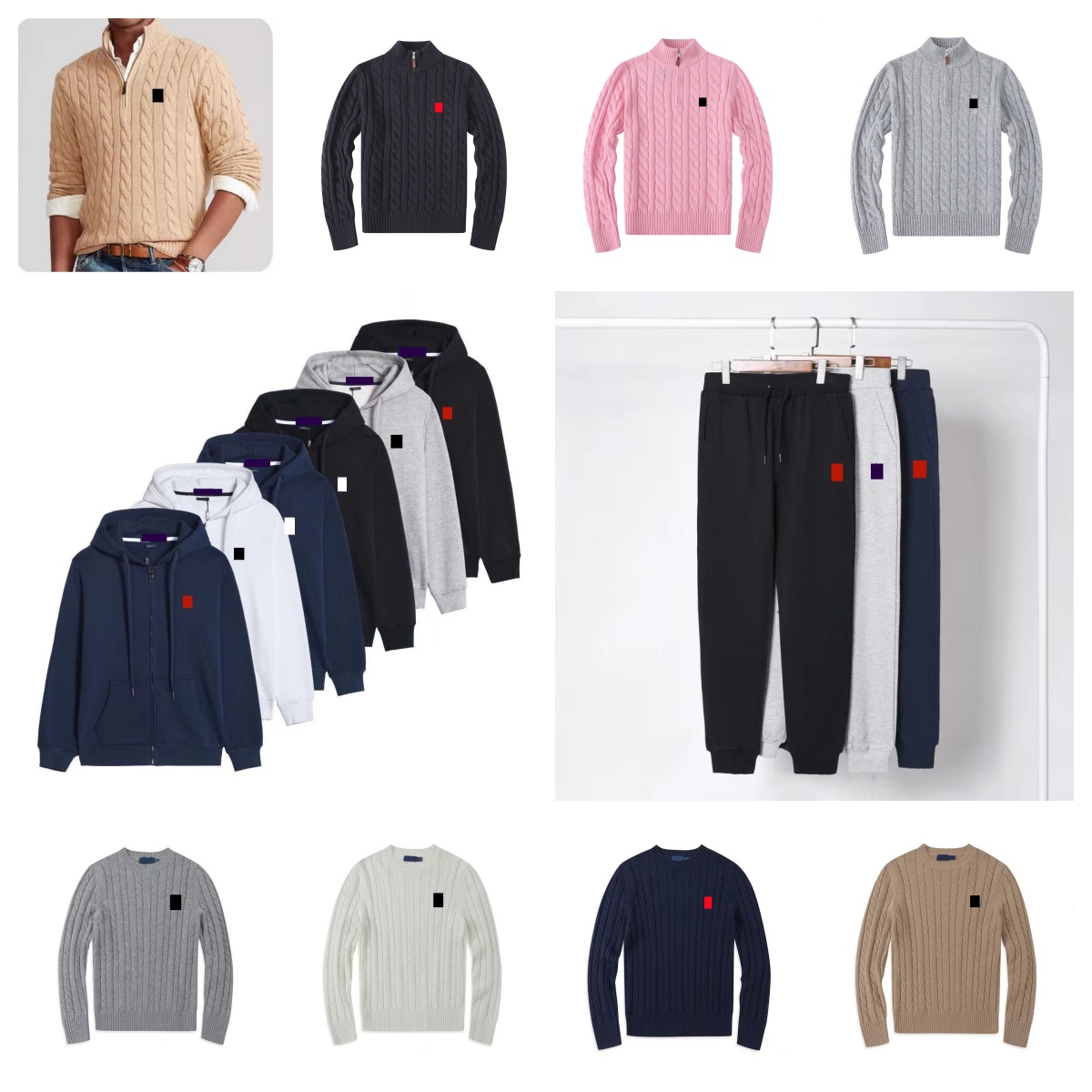 Mens Tracksuit Mens Polos Sweaters Designer Hoodies Horse Sweater Mens Zip Desinger Polo Hoodie Pullover Men Casual Sleeve Crew Neck Pullover Polo Tracksuit el