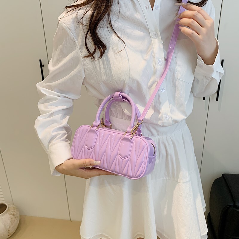 Luxury Brand Designer Bag Korean Style Trendy Handbag For Women 2025 Summer New Fashion Simple Crossbody Bag Textured Wrinkled Bowling Bag