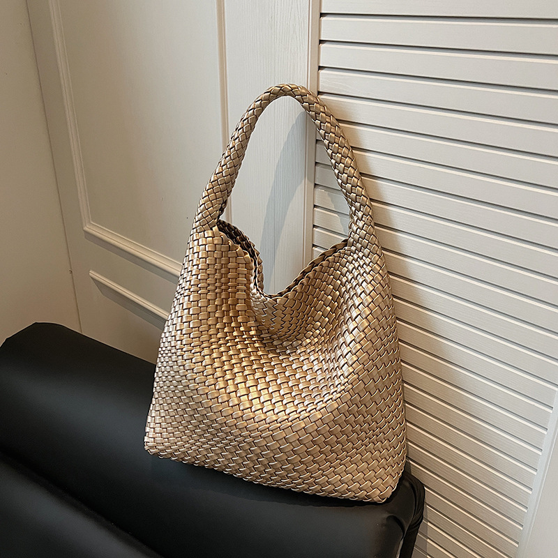 Luxury Brand Designer Bag European And American Fashion Woven Tote Bucket Bag For Women 2025 New Summer Large Capacity Commuter Mother-Daughter Bag Si
