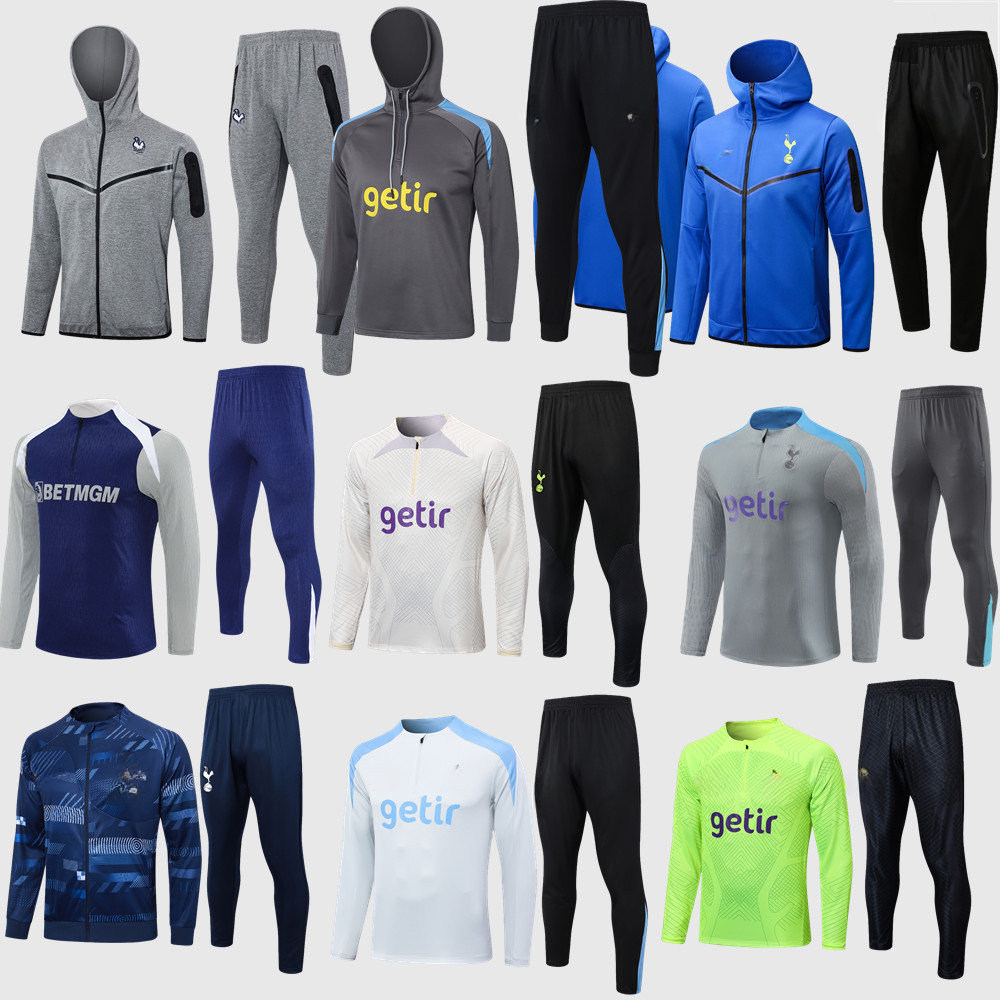 25 24 23 SPURSs soccer tracksuit SET training suit TOTTENHAM Long sleeve KANE tracksuit football jacket chandal futbol adult and kids survetement