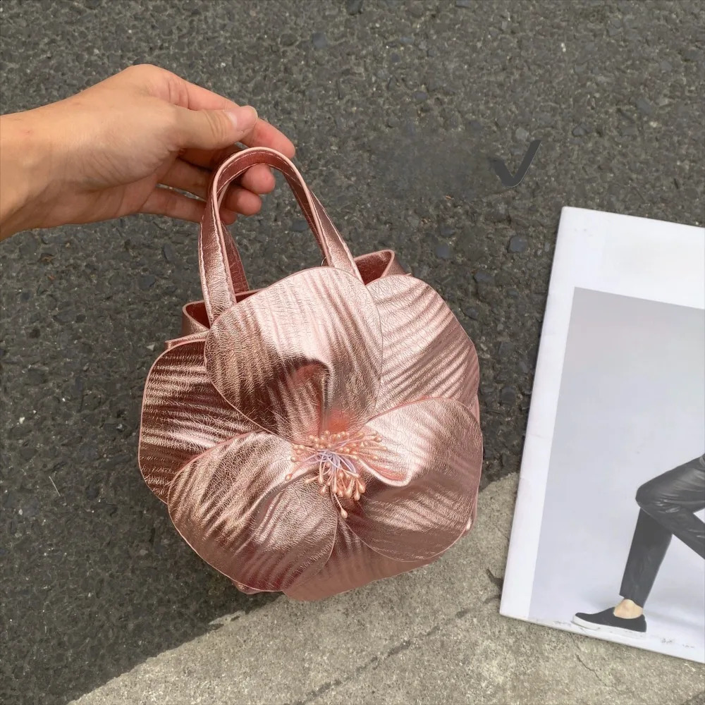 Innovative Chinese-Style Floral Bucket Bag Drawstring French Mini Tote Bag Flower Bucket Purse Women y er Handbags 250811