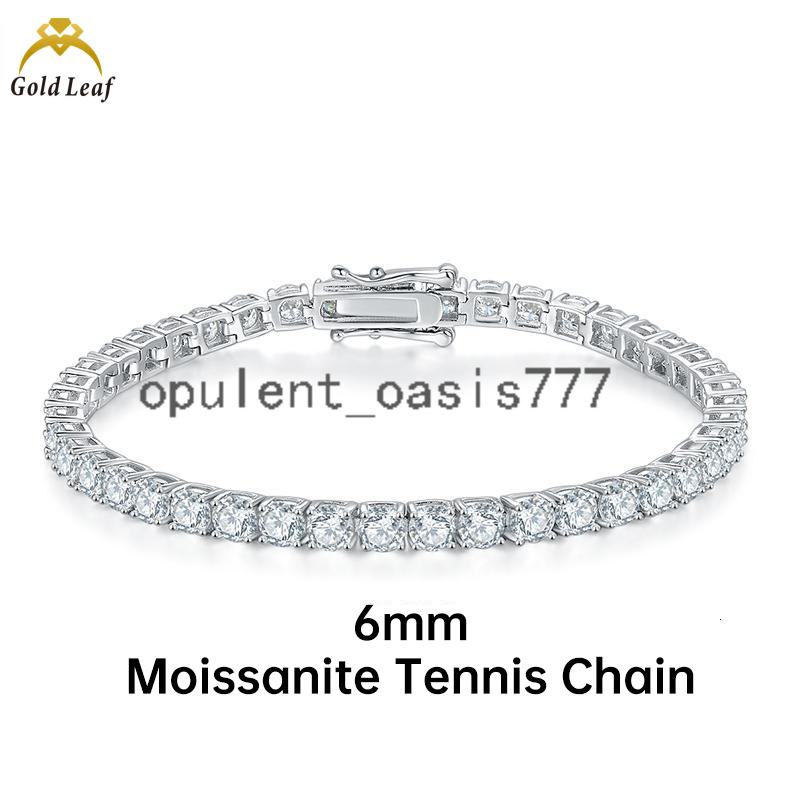 Stock Hip Hop Jewelry 925 Silver GRA Certified 2MM-6.50MM 6 Inches DVVS Moissanite Tennis Chain Bracelet for Men Women