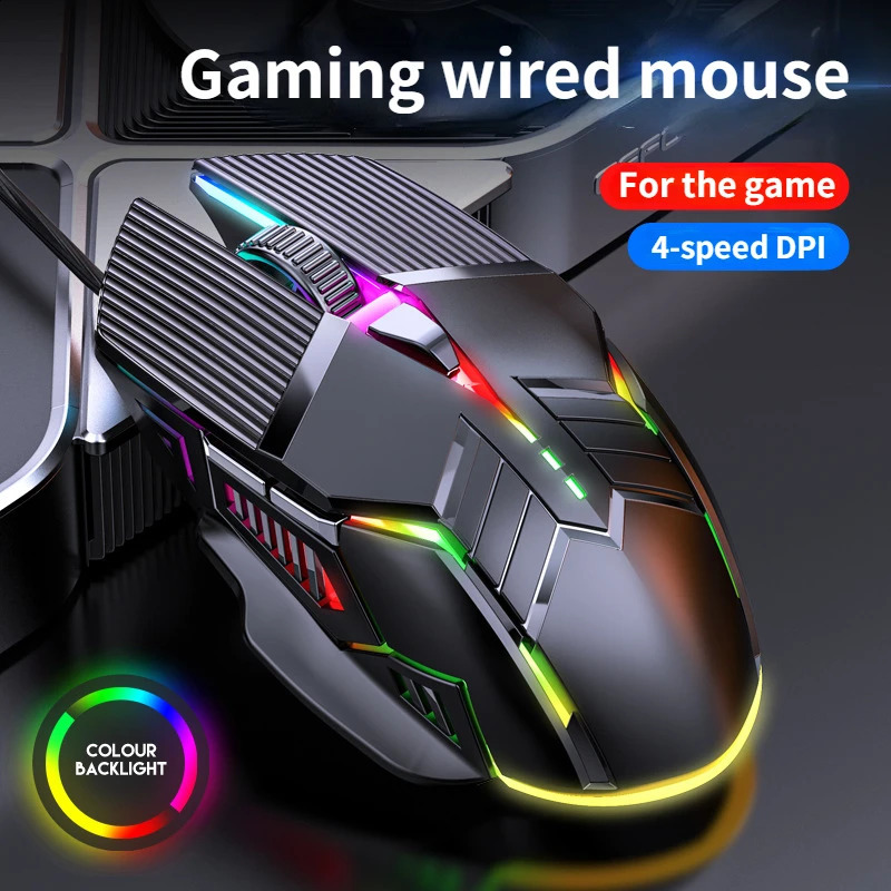 3200DPI Ergonomic Wired Gaming Mouse USB RGB Mause Gamer 6 Button LED Silent Mice for PC Laptop Computer 250729