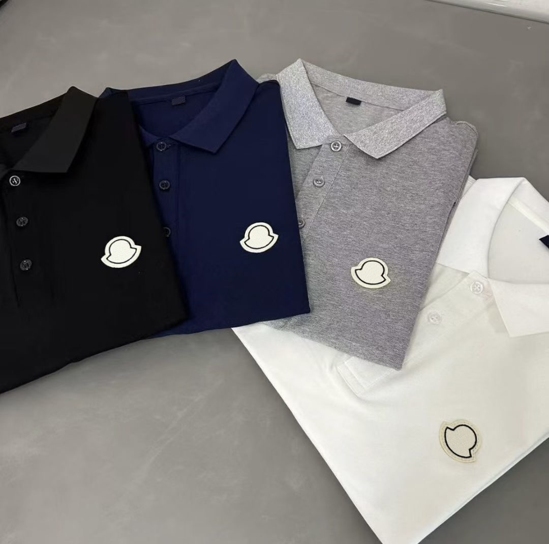 Summer men's short-sleeved casual T-shirt, high-end business fashion embroidered lapel short-sleeved lightweight Polo shirt