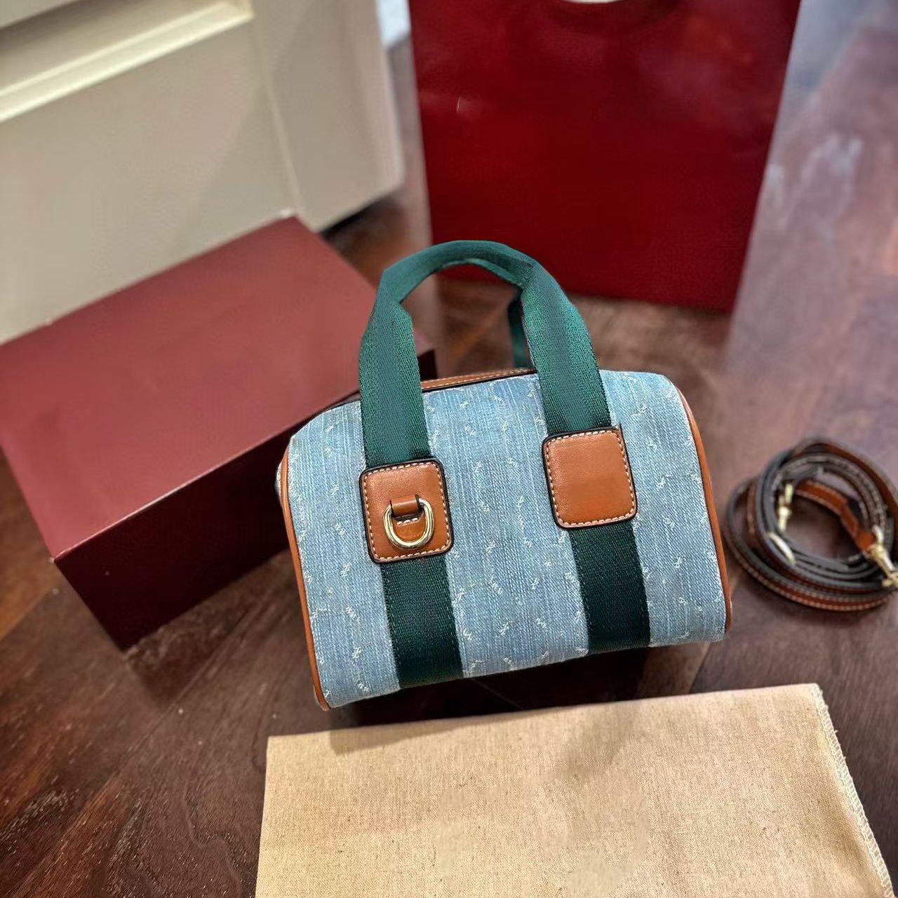 Designer Mini Boston Bag classic Old Flower Canvas Shoulder Bag Handbag Women Larger Tote Bag Shopping Messenger Crossbody Bags Fashion Purses Luxury Bags