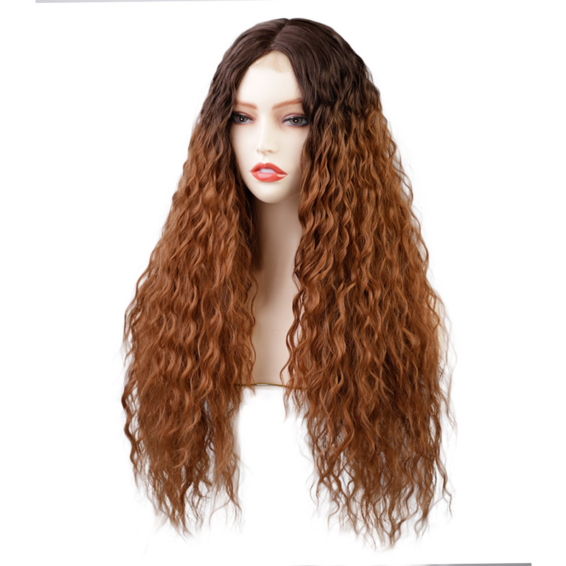 24 Inch Wavy Lace Front Human Hair Wig 250% Water Wave Lace Front Wig for Women Blonde/Black/Brown Synthetic Wig Cosplay j4