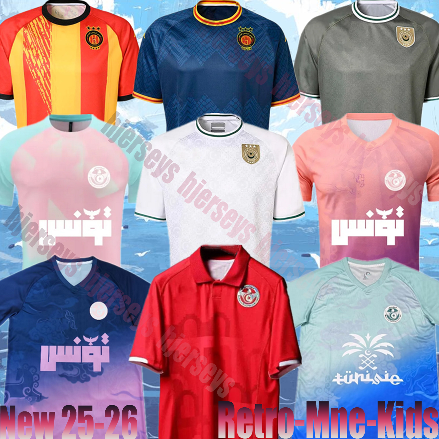 2025 2026 Tunisia National Team Mens Soccer Jerseys 25 26 STUNISIE LIMANE MSAKNI HANNIBAL MAALOUL SLITI MSAKNI Home Away Third Football Shirt BLUE Training Uniforms