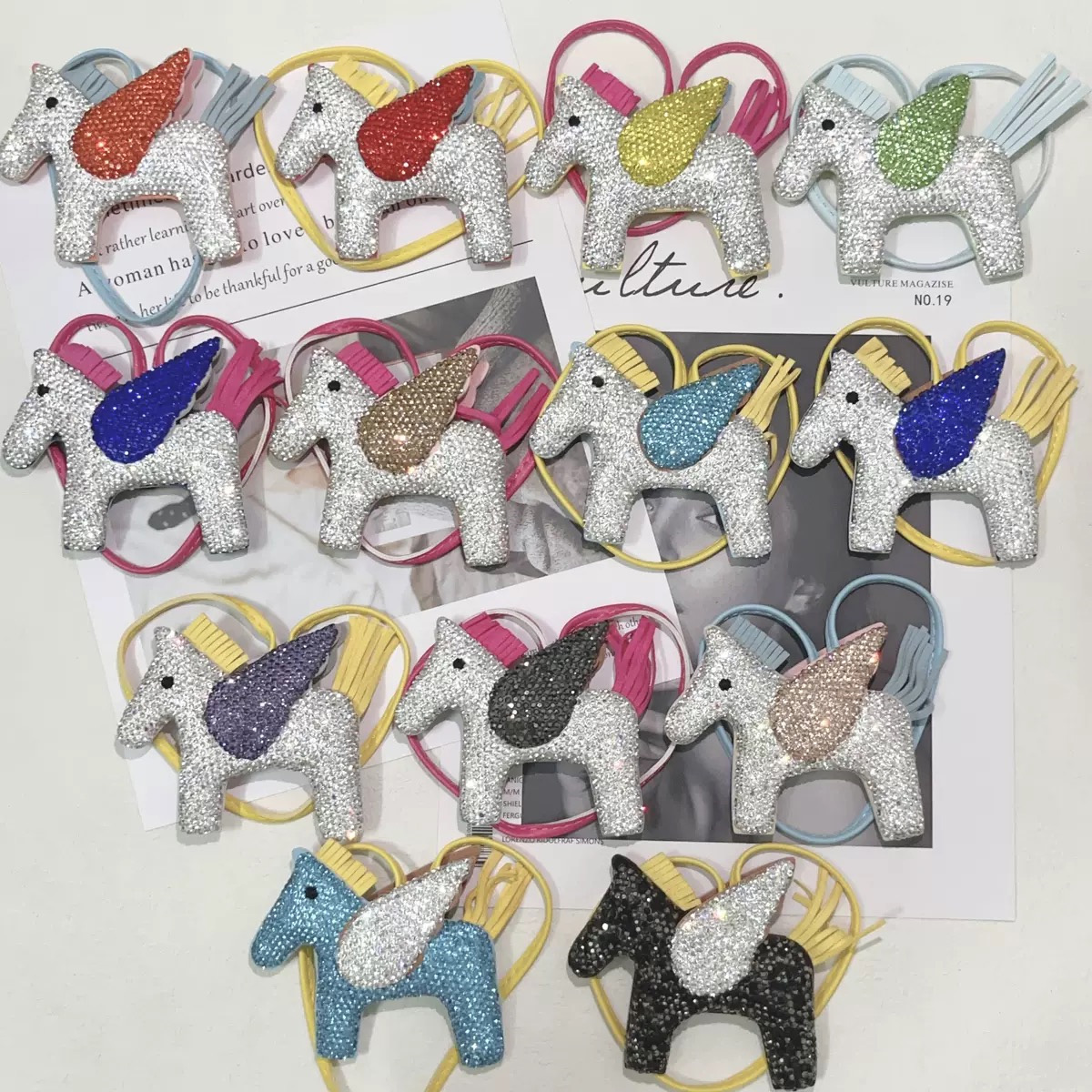 New Design Fashion colorful horse with wings Peg Flying Horse for bag handbag Key chain