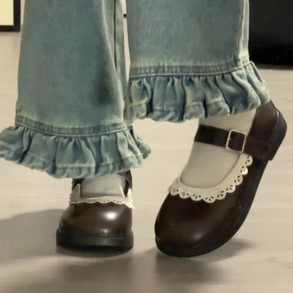 Woman Pumps Gothic Shoes for Women Kawaii Mary Jane Evening Black Cute Low Heel Elegant Japanese Style Lolita Round Toe L Korean 250815