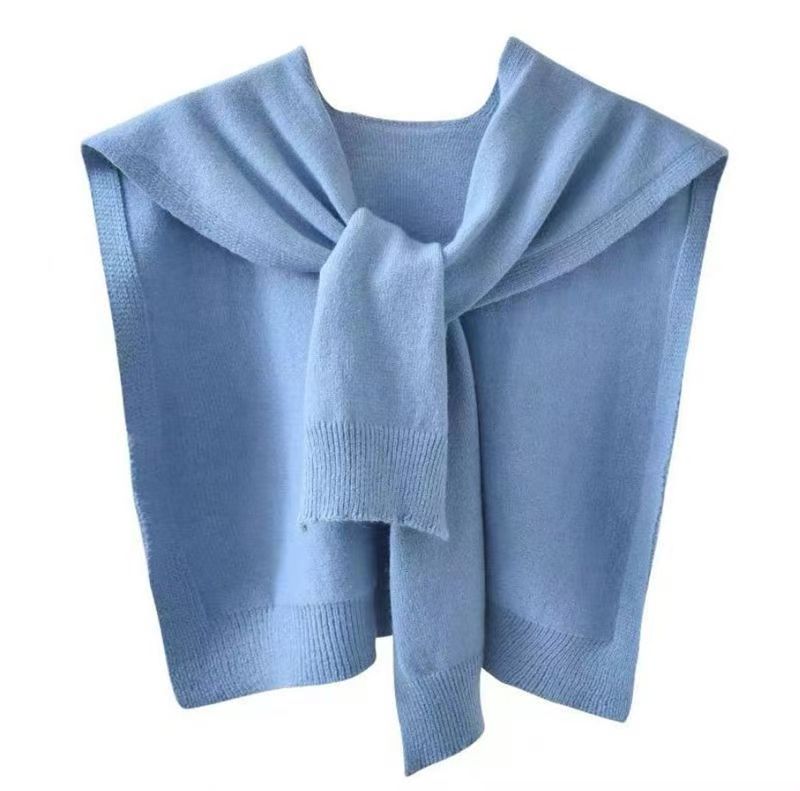 T1465 solid color shawl female new spring and autumn striped knitted small shawl thin section