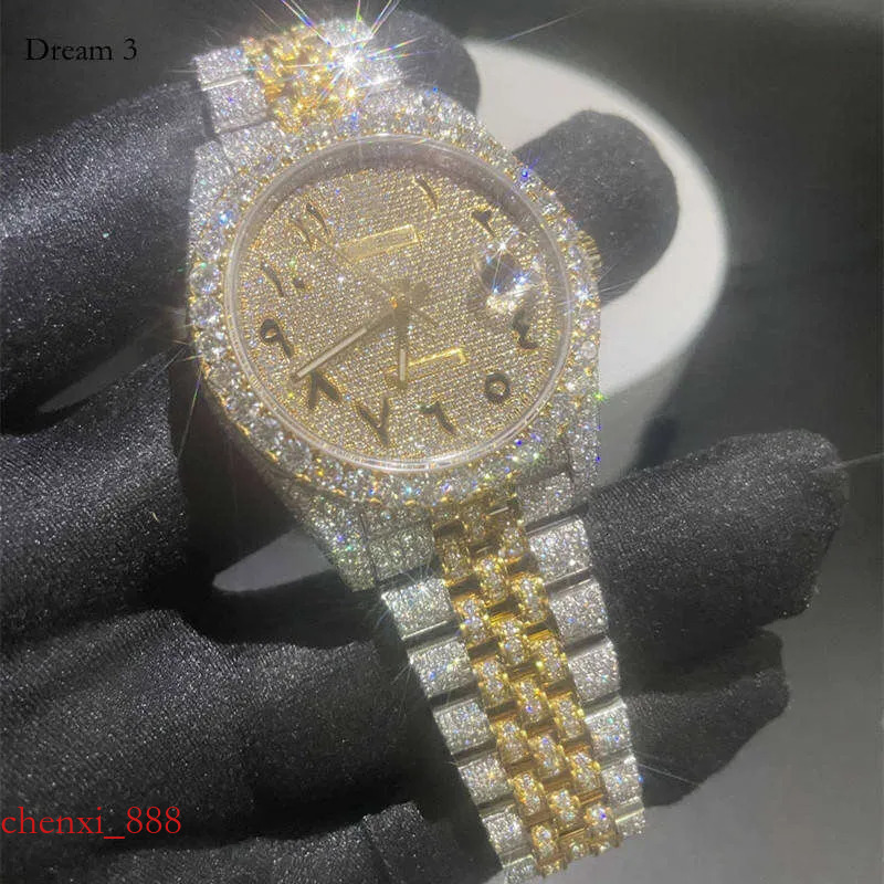 men watches High Quality Hip Men Iced Out VVS Moissanite nical Watch