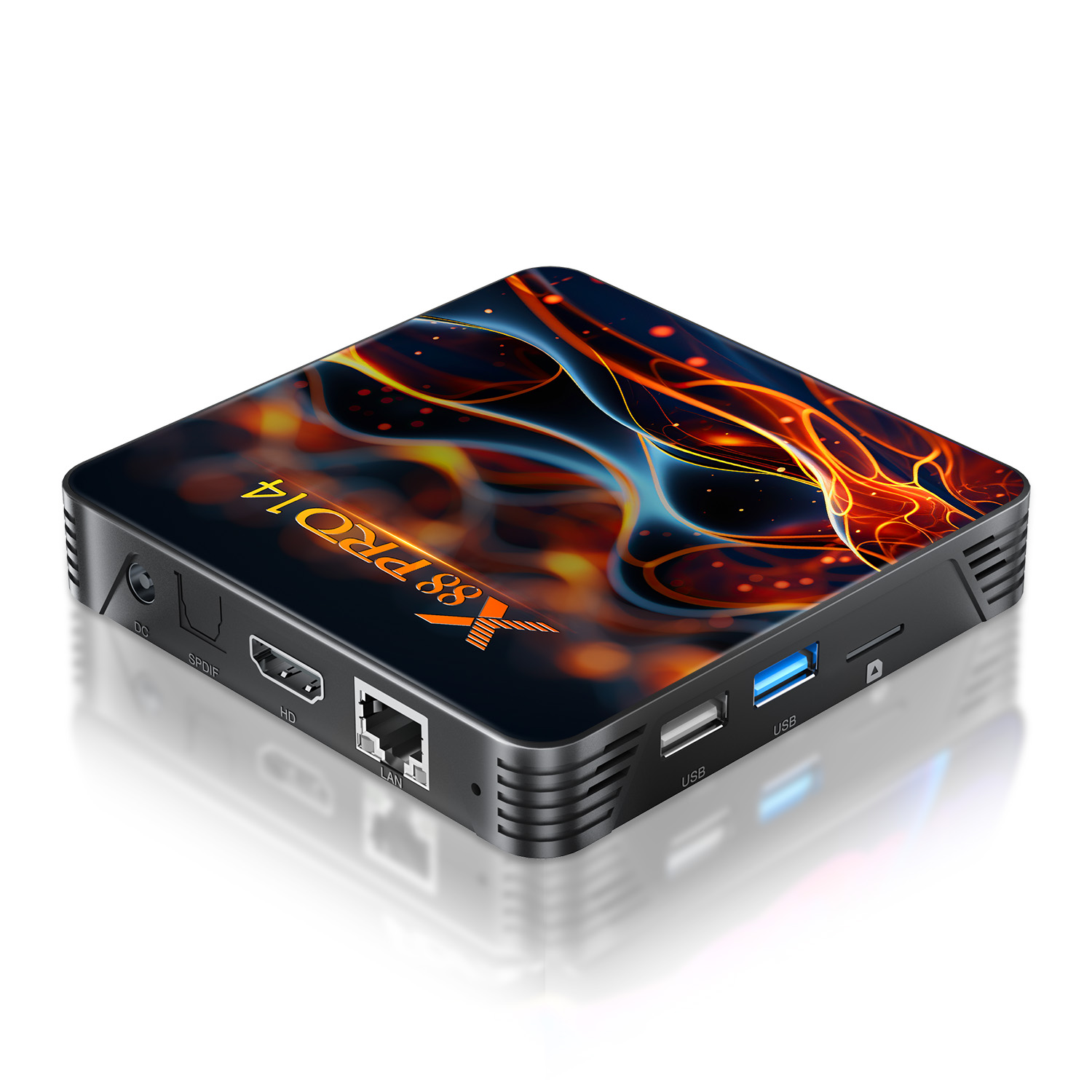 TV Box X88 Pro 14 Android 14 RK3518 Quad Core 2GB RAM 16GB ROM 4K LAN 100M Wifi6 BT 5.0 Voice Remote Media Player Set Top Box