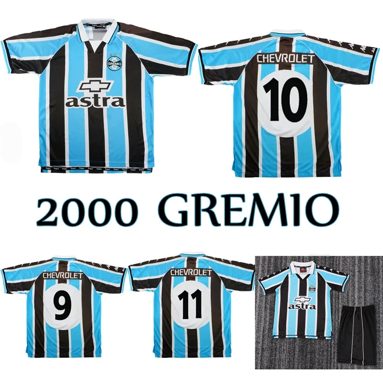 2000 Grimmio retro soccer jersey 2001 Ronaldinho ZINHO NENE WARLEY Gremio Alegre home vintage old classic Men kids kit football shirt size 16-2XL
