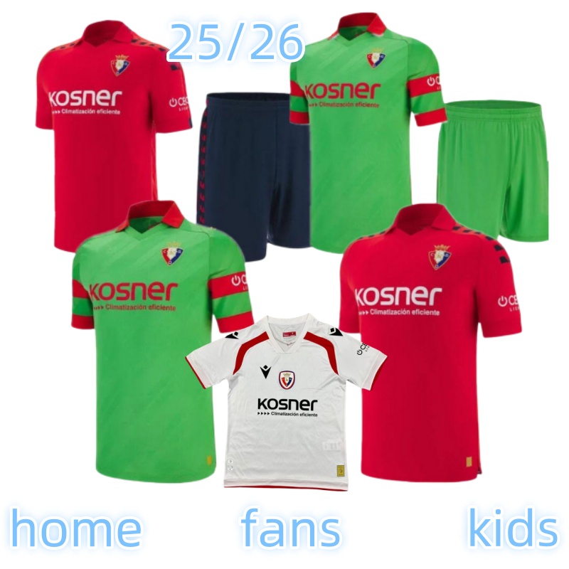 25 26 OSASUNA Soccer Jerseys 24 25 CHIMY AVILA AIMAR DAVID RUBEN GARCIA Shirts Mens RAUL BUDIMIR CALLERI TORRO Football Uniforms Kids kit