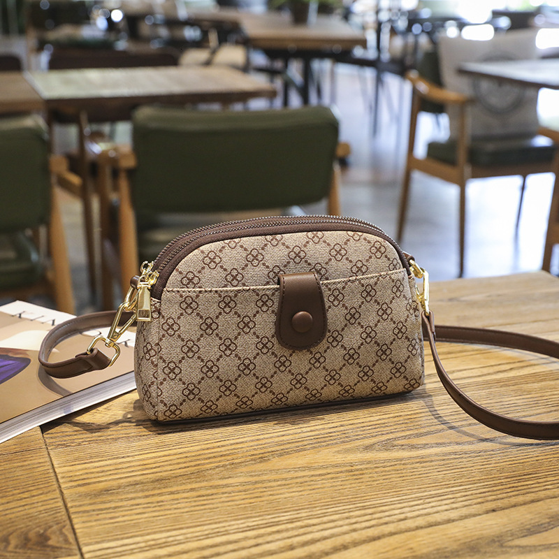 Version New Retro Mini Women's Handbag Free Shipping Designer Printed Small Square Bag Fashion Single Shoulder Diagonal Cross Bag Casual Shell Ba